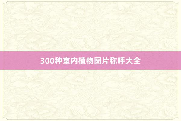 300种室内植物图片称呼大全