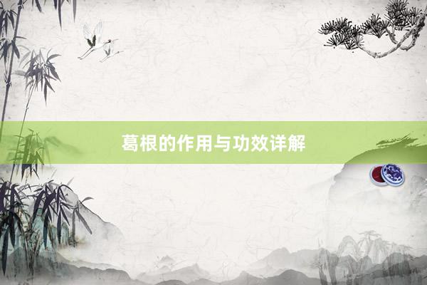 葛根的作用与功效详解